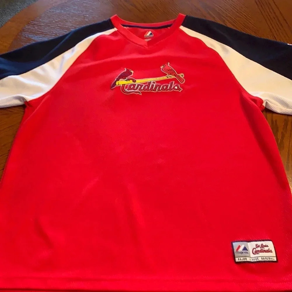 Majestic St Louis Cardinals Stitched on Logos Jersey Large